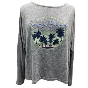 Lucky Brand California Gray Pullover Long Sleeve Size Medium Coastal Cozycore